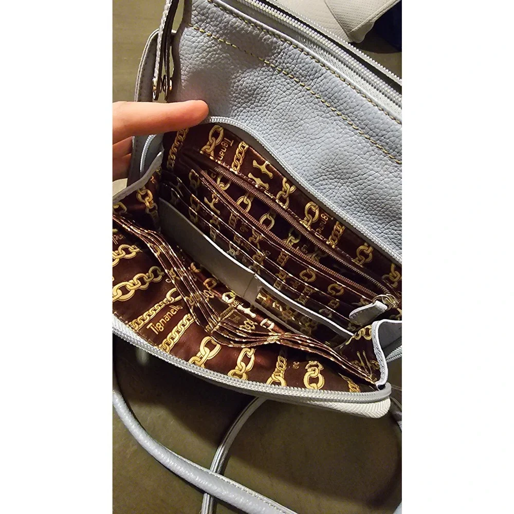 Light‎ Blue Tignanello cross body purse